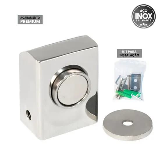 Prendedor Segura e Trava Porta Com Imã Magnético Inox 304 Amortecimento Resistente Com Acessórios