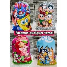 50 Mochilinhas Personalizadas - Qualquer Tema - Sacochila - Bolsa para Doces - Festa - Lembrancinha