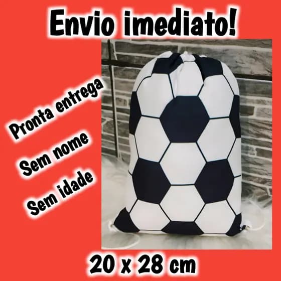 Mochilinhas Bola de Futebol Festa Infantil Sacochila Bolsa para Doces Lembrancinha Aniversário