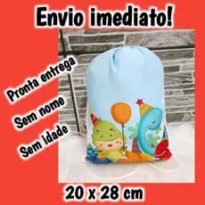 Mochilinhas Dino Baby - Festa Infantil - Sacochila - Bolsa para Doces - Lembrancinha - Saco