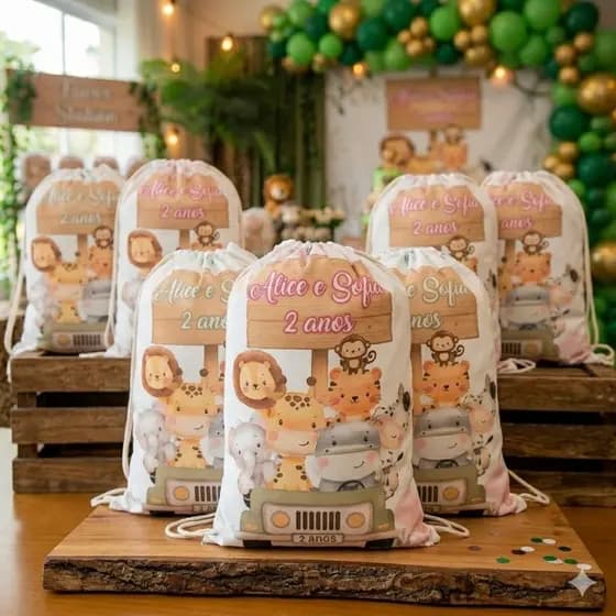 Mochilinhas Personalizadas - Qualquer Tema - Sacochila - Bolsa para Doces - Festa - Lembrancinha