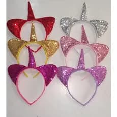 50 Tiaras Unicórnio C/ Lantejoula 22x20cm - Cada Un Sai 3,99