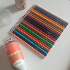 Lápis De Cor No Pote 24 Lindas Cores Formato Sextavado Leo&Leo