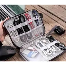 Mini bolsa de armazenamento de cabo de dados digital multifuncional