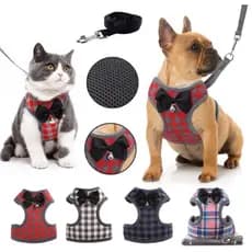 Coleira Colete Pet Peitoral Com Guia Ajustável Para Cães E Gatos