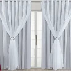 Cortina Q Corta luz 2,80M x 1,60M de Plástico PVC com Voil