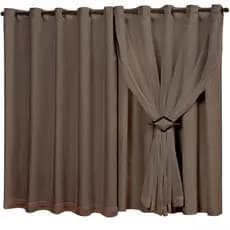 Cortina Blecaute Blackout em tecido com ilhoses tabaco Cortina para Casa/Escritorio/Sala/Cozinha