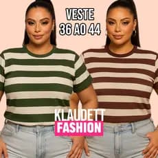 Blusa Feminina estilosa Blusa Listrada manga Japonesa blusinha blusa feminina elegante Veste 36 - 44