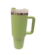Personalizado - Copo Caneca (1200 ml) Térmica Inox com Alça e Canudo - Verde Claro