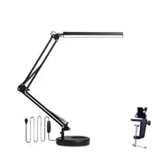 Luminária de Mesa Braço Ergonômico com Suporte Fixador Preto Bivolt - BM-F1093