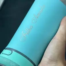 Normal Bluetooth - Copo Térmico Som Led e TAMPA com ABRIDOR (420 ml) - Verde Água