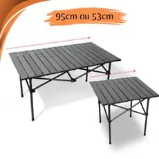 Mesa Camping Dobrável Portátil Camping Praia 95cm ou 53cm plástico estrutura metálica cor sortida