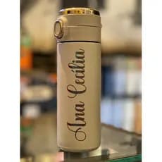 Garrafa Térmica gravada a laser Aço Inox Água Gelada Cafe Quente Digital 500 ml