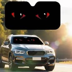 Olhos grandes dos desenhos animados olhos irritados protetor solar pára-brisa janela do carro pára-brisa dianteiro neve