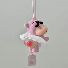 Rosa anjo bunda urso Crayon shin-chan pingente bonito shin-chan carro pendurado espelho retrovisor decoração rosa macio