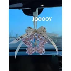 Pingente de carro de cristal estrela de cinco pontas Ping An Fu High-end espelho retrovisor pingente artesanal presente