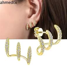 Brincos De Garra Femininos AHMEDTXB , Orelha De Cristal De Temperamento Leve E Luxuoso , Strass