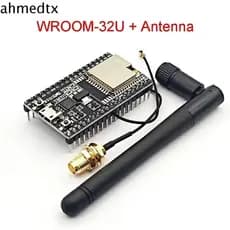 Placa De Desenvolvimento AHMEDTXB ESP32 DevKitC , Módulo Wi-Fi Bluetooth WROOM-32U , Antena 2.4G Opcional
