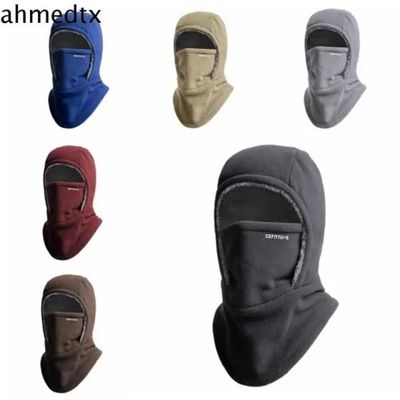 Boné De Ciclismo Balaclava AHMEDTXB , Capuz E Chapéu Quente De Lã À Prova De Frio , Vento Para Esqui Térmico