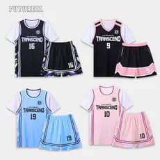 Camisa personalizada uniforme de basquete de manga curta terno feminino falso camisa de duas peças uniforme de equipe de