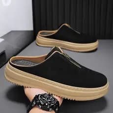 Baotou Meia Chinelos Sapatos Plataforma Sapatos Masculinos Desgaste Exterior 2026 Versão Coreana Sola Grossa Aumentando