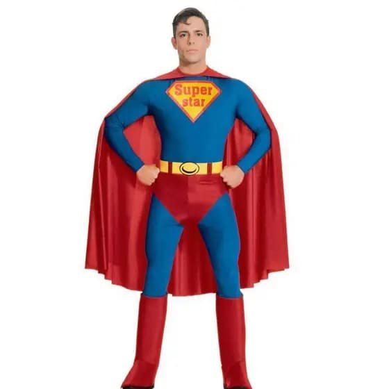 Traje de Halloween cos adulto Superman traje masculino feminino Spiderman Batman capitão américa traje de desempenho mus