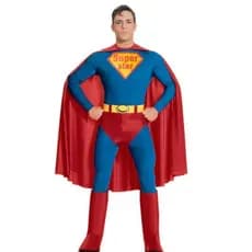 Traje de Halloween cos adulto Superman traje masculino feminino Spiderman Batman capitão américa traje de desempenho mus