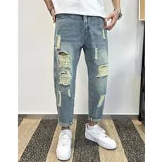 Street Wear ins Americano Rasgado Solto Ruffian Bonito Harlan Calças Skinny High-End Moda Jeans Masculinos Retos 26.5.19