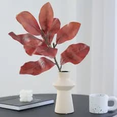 Ramos De Folhas De Magnólia Artificial , Planta Falsa De 57 Cm Com Toque Real , Feita À Mão