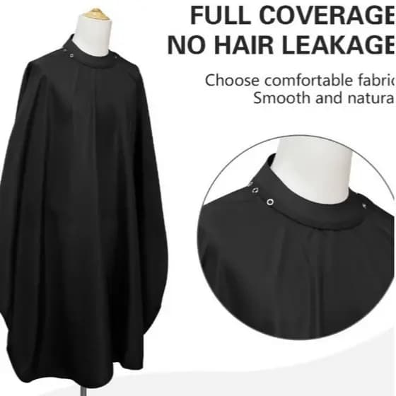 Vestido De Decote De Silicone , Capa De Cabeleireiro Com Gola Antiestática À Prova D'água Corte De Cabelo Preto E Branco