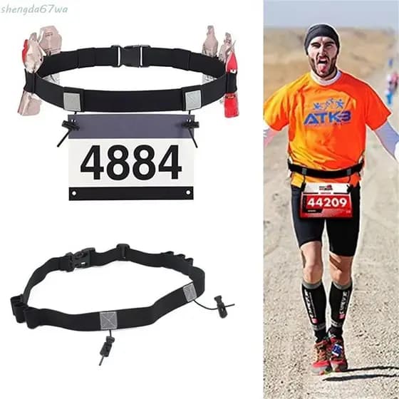 SHENGDA Cinto De Número De Corrida De Maratona , Suporte De Gel Para Cintura , Pano Triatlo