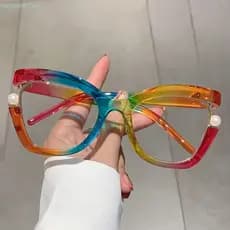 SHENGDA Óculos De Sol Femininos Arco-Íris , Armação De Ópticos De Luxo Olho De Gato , Verão Da Moda