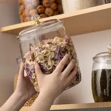 Frasco De Armazenamento De Cereais HUIJIANG , Caixa Grãos Transparente Selada , Plástico Com Tampa Jarra De Doces De Boc