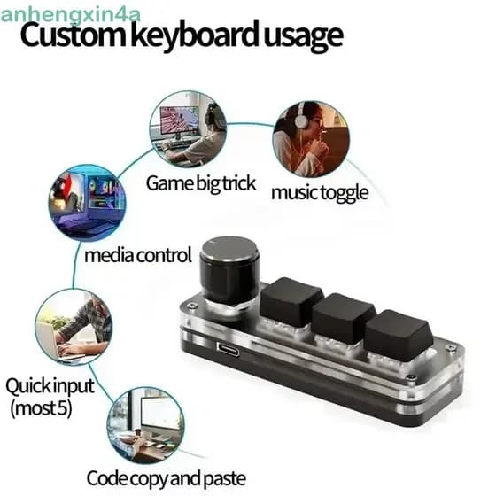 Teclado De Programação ANHENGXIN , Personalizado Leve De 3/4 Teclas , Mini Selecionado E Copiar