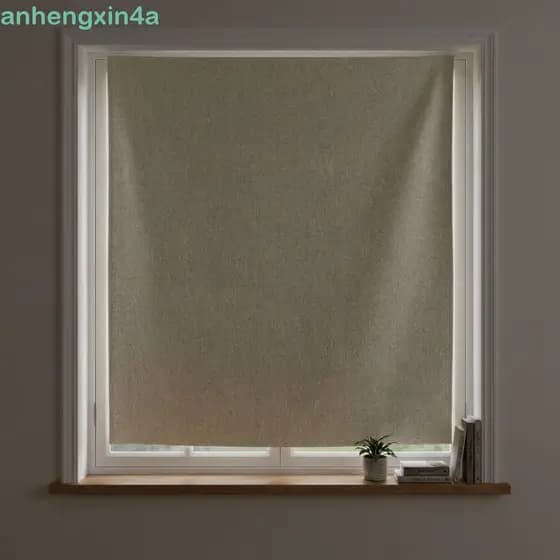 Cortina De Fita Mágica ANHENGXIN , Cortinas Blackout À Prova De Poeira Com Bloqueio De Luz , Sombra De Janela Autoadesiv