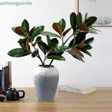 Planta De Magnólia Artificial ANHENGXIN , 2 Garfos Grande Ramo De Árvore Simulada , Plantas Artificiais De 110 Cm