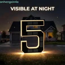 Luz De Números De Casa Com Iluminação Solar ANHENGXIN , Exterior Iluminado Sem Fiação LED Placa De Número