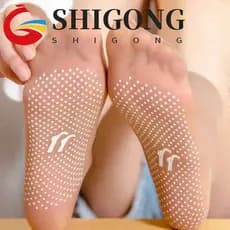 SHIGONG 5 Pares De Meias De Seda Cristal Antiderrapantes , Invisíveis Femininas Ultrafinas Transparentes , Fundo De Sili