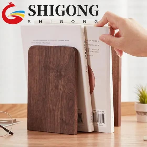 SHIGONG Estante De Mesa , Suporte De Exibição INS , Suportes Para Livros Da Natureza , Rack Simples De Nogueira De Faia