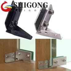 SHIGONG 2 Peças De Dobradiças De Porta De Vidro , Dobradiça De Armário De Exibição De Aço Inoxidável Não Perfurada , Bra