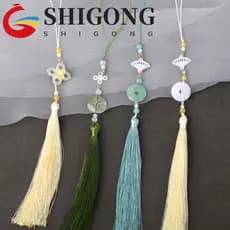 SHIGONG Imitação De Pingente De Lótus De Jade , Acessórios De Joias Clássicas Borla Hanfu