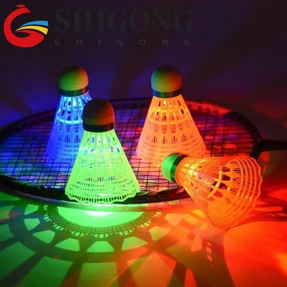 Bolas Luminosas De Badminton SHIGONG , De Iluminação LED Coloridas Para , Petecas De Nylon