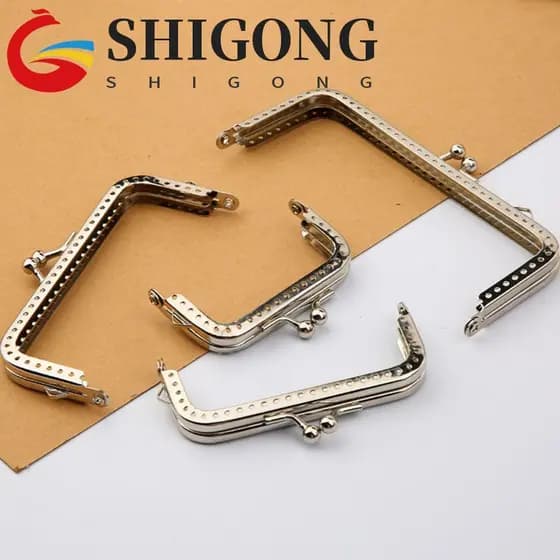SHIGONG Bolsa Quadro Metal Prata Sacos Peças Carteira Acessórios Artesanato Costura Beijo Fecho