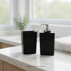 KIT Banheiro Lavabo Porta Sabonete e Escova de Dente  Dosador Sabonete Liquido