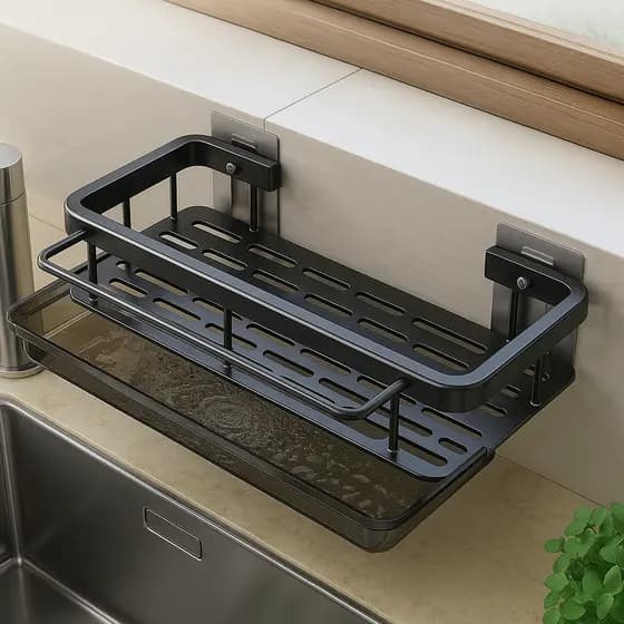 Suporte Organizador Pia Porta Detergente Esponja Nâo Fura Parede Cozinha Lavanderia Banheiro Gourmet