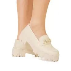 Mocassim Feminino Tratorado Salto Baixo Confortável Casual