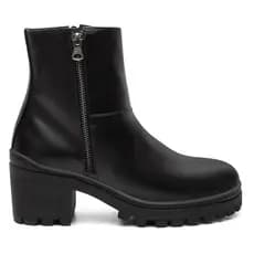 Bota Feminina Cano Curto Casual Zíper + Bolsa Roma Kit