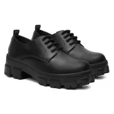 Sapato Feminino Oxford Cadarço Tratorado Moda Conforto