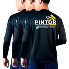 KIT 3 Camiseta para Pintor com TELEFONE Personalizado Uniforme Profissional
