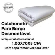 Colchonete Para Berço Portátil ou Cercadinho - Super Macio com fronha removível